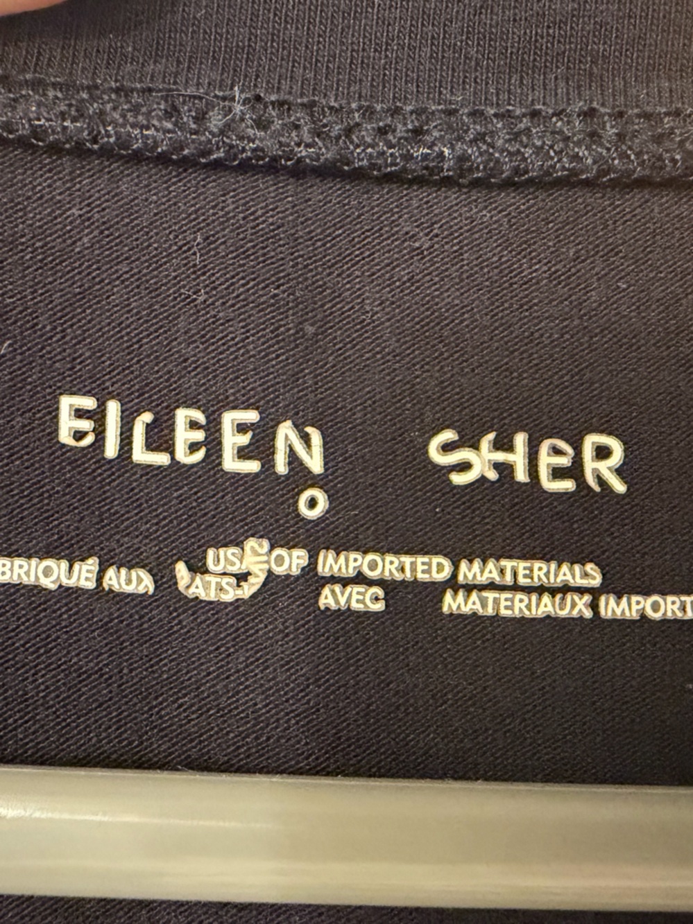 Eileen Fisher Black Crewneck Short-Sleeve Tee - Picture 3 of 4